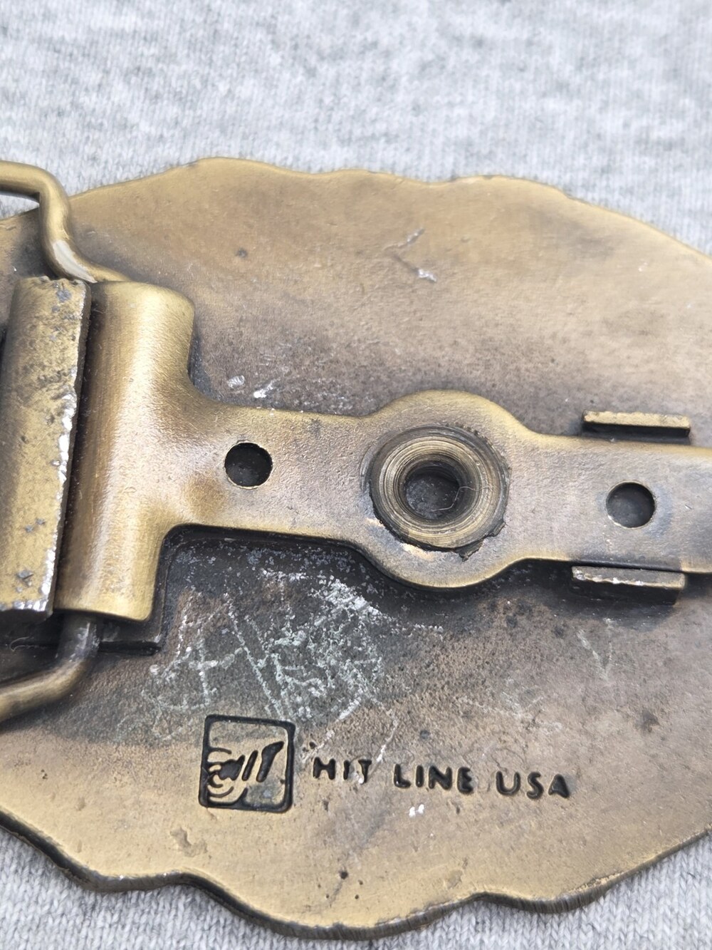 Vintage DuPont Hit Line USA Deer Park Texas Advertising Belt Buckle - Picture 8 of 9